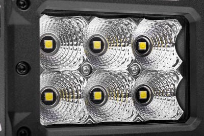 Bright Series Lights Pair of 4x3 Rectangle LED Flood Light Kit Black Go Rhino-2