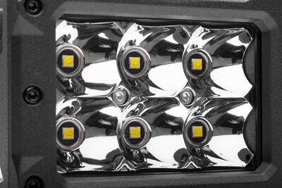 Bright Series Lights Pair of 4x3 Rectangle LED Spot Light Kit Black Go Rhino-2
