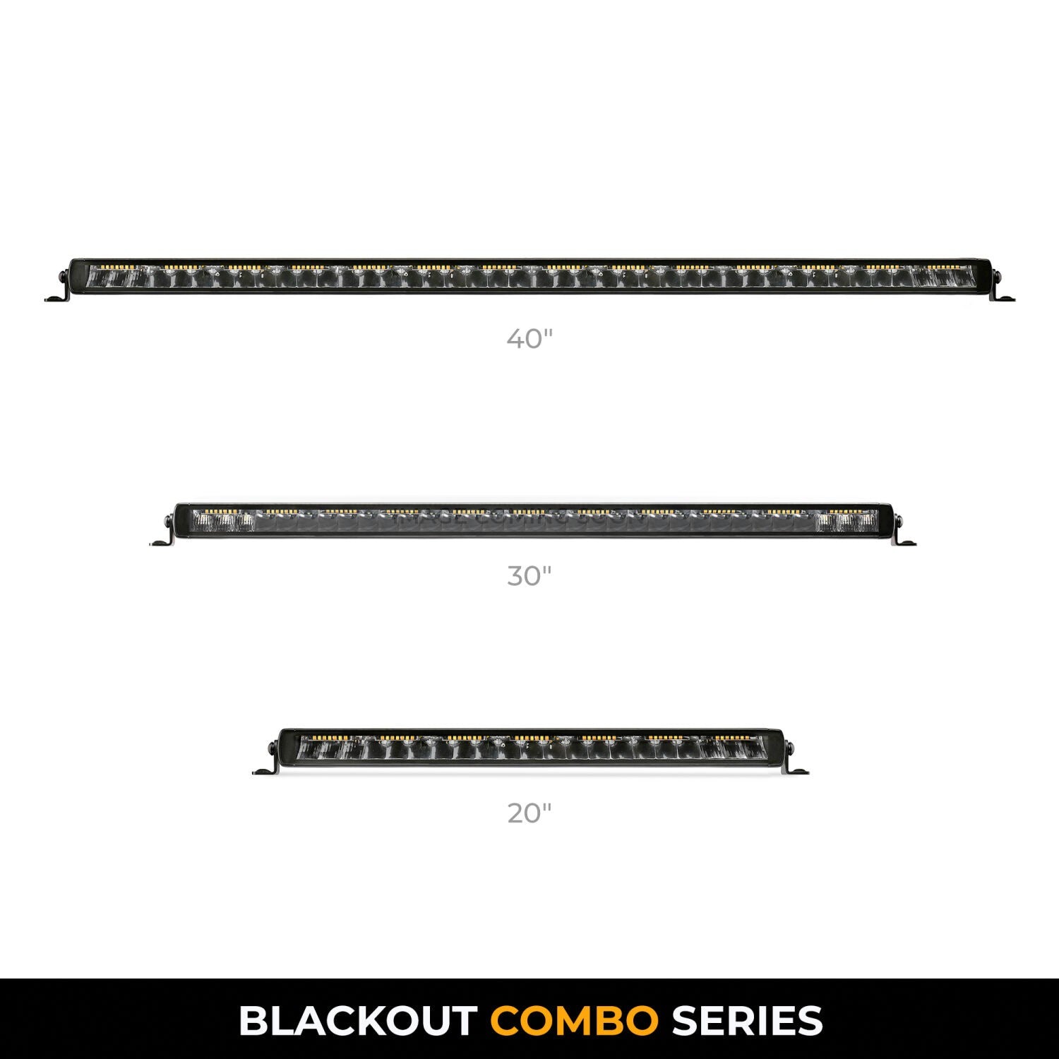 Blackout Combo Series Lights 39.5 Inch Single Row LED Light Bar With Amber Lighting Black Go Rhino-6