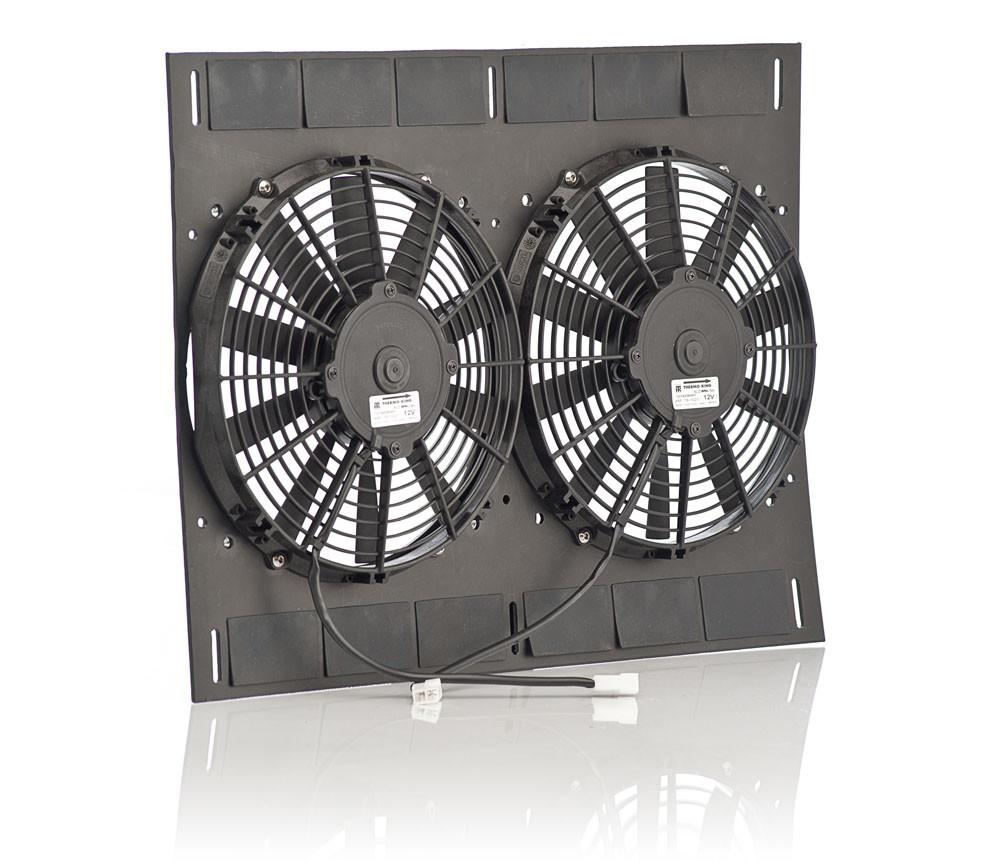 11 Inch Qualifier Euro Black Shroud 24 Inch W x 18 Inch H w/Dual Euro Black Puller Fans Radiator Be Cool-2