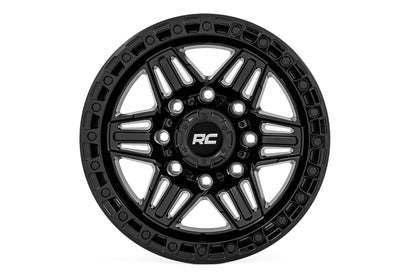 76 Series Wheel Simulated Bead Lock Gloss Black 17x9 Rough Country-31
