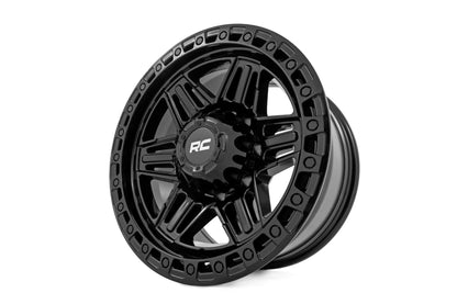 76 Series Wheel Simulated Bead Lock Gloss Black 17x9 Rough Country-33