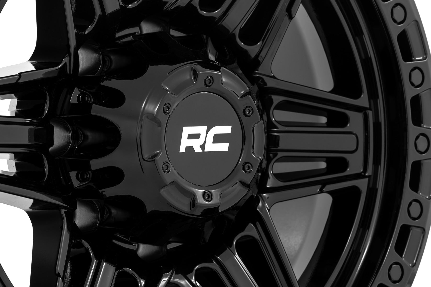 76 Series Wheel Simulated Bead Lock Gloss Black 17x9 Rough Country-35