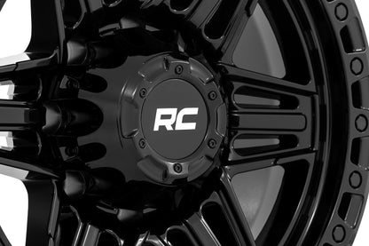76 Series Wheel Simulated Bead Lock Gloss Black 17x9 Rough Country-4