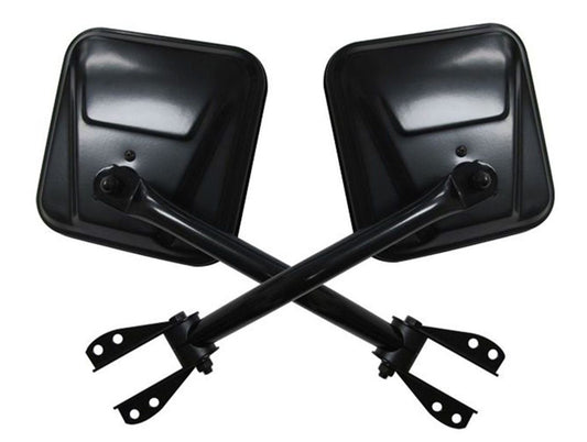 Quick Release Side Mirror Kit for1976-1983 Jeep CJ5, 1976-1986 Jeep CJ7, 1997-2006 Jeep Wrangler TJ, 1987-1995 Jeep Wrangler YJ, 2007-2018 Jeep Wrangler JK Pair, Black Rampage