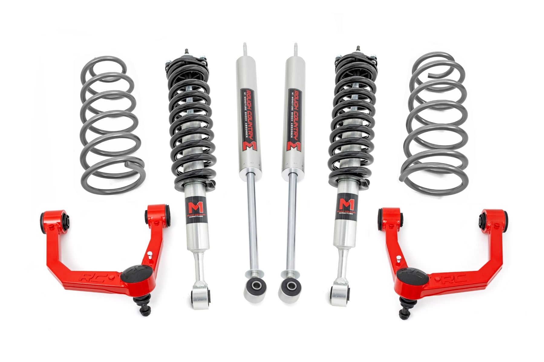 3 Inch Lift Kit Upper Control Arms RR Coils M1 Struts Red Toyota 4Runner (10-24) Rough Country