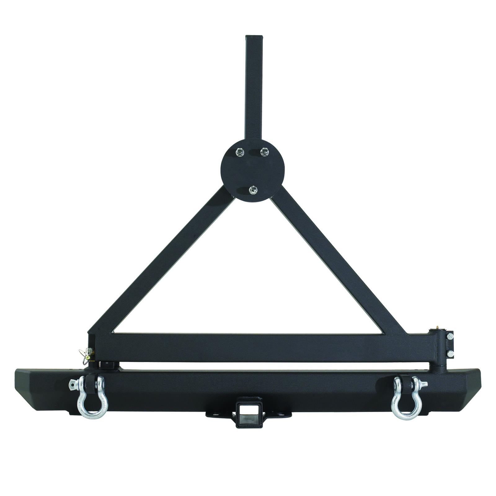 SRC Classic Rear Bumper W/ D Rings Hitch Tire Carrier Black Textured 76-06 Wrangler CJ/YJ/TJ/LJ Smittybilt