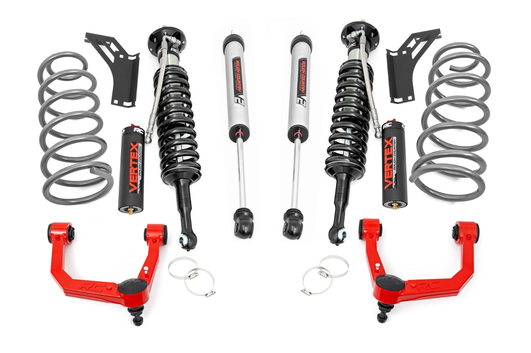 3 Inch Lift Kit Upper Control Arms RR Coils Vertex/V2 Struts Red Toyota 4Runner (10-24) Rough Country