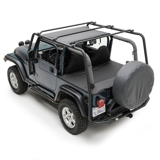 SRC Roof Rack 300 Lb Rating 97-06 Wrangler TJ Black Textured Smittybilt