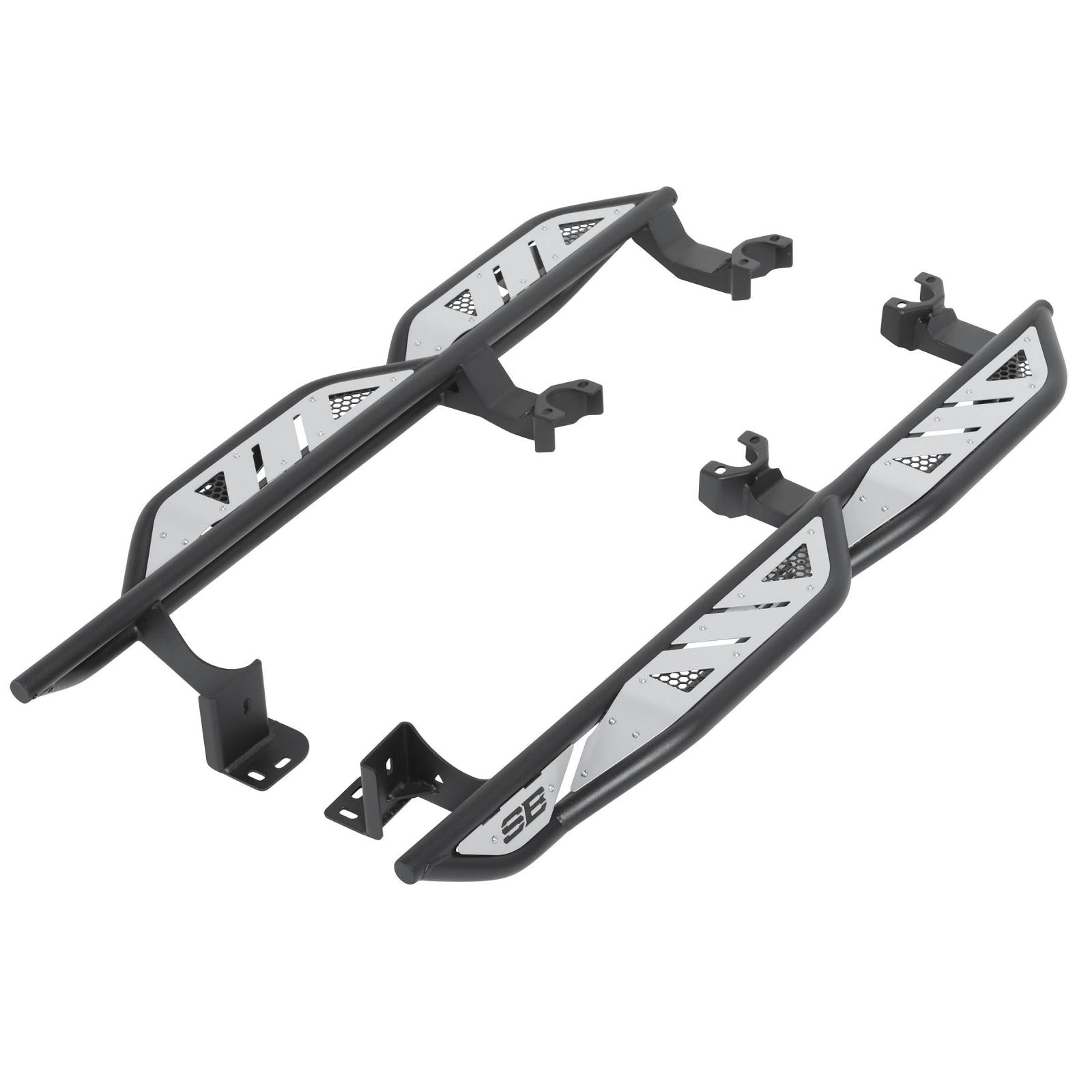 Apollo Sliders 2007-2018 Jeep Wrangler JK 4 Door Gloss Black Smittybilt
