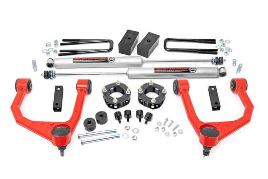3.5 Inch Lift Kit Red Toyota Tundra 2WD/4WD (2007-2021) Rough Country