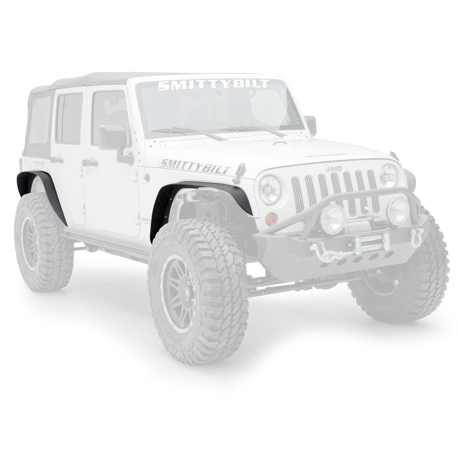 XRC Fender Flares Set Of 4 07-18 Wrangler JK Black Textured Smittybilt
