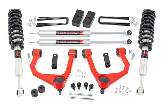 3.5 Inch Lift Kit M1 Struts/M1 Red Toyota Tundra 2WD/4WD (2007-2021) Rough Country