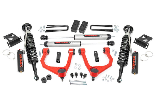 3.5 Inch Lift Kit Vertex/V2 Red Toyota Tundra 4WD (2007-2021) Rough Country