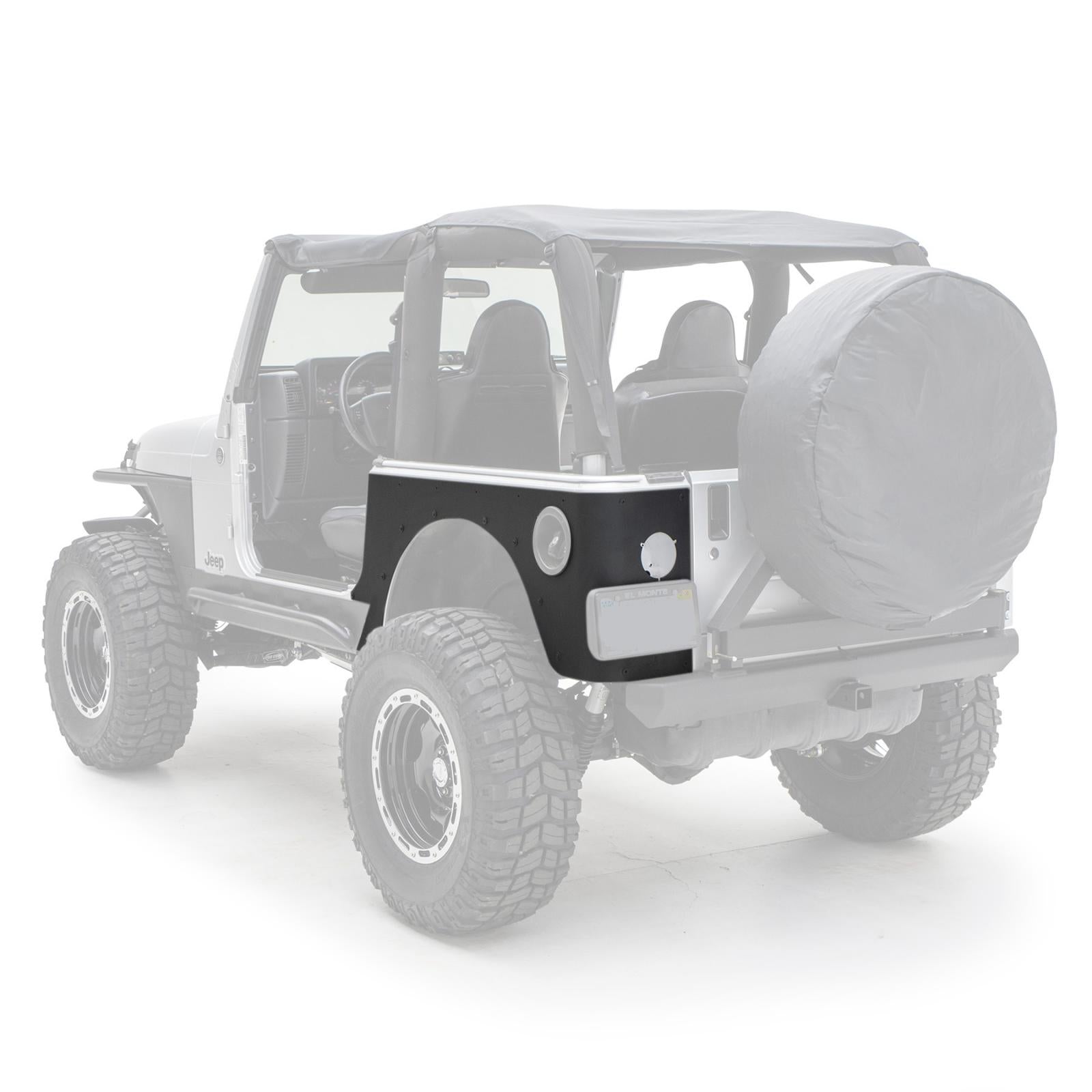 XRC Rear Corner Guards Black Textured 97-06 Wrangler TJ/LJ 2 Door Smittybilt