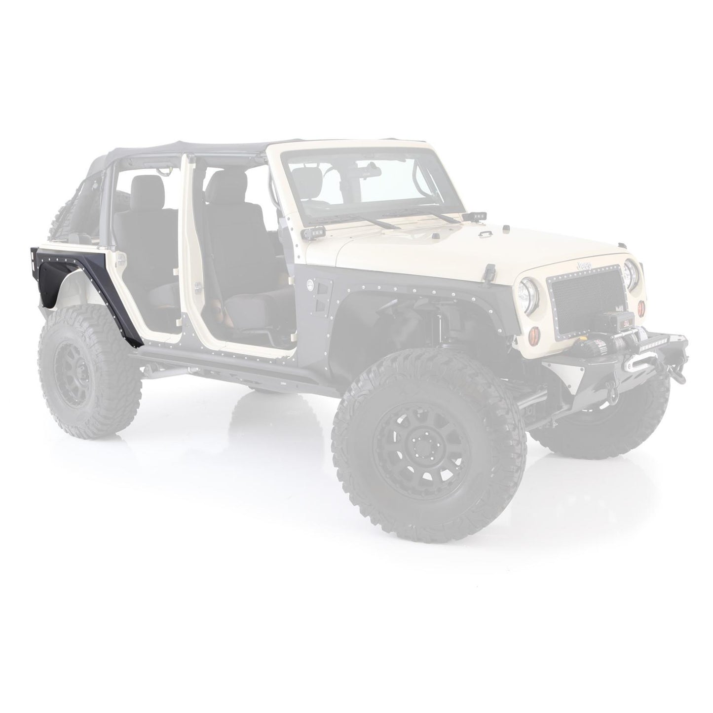 XRC Rear Corner Guards Black Textured 07-18 Wrangler JK 4 Door Smittybilt