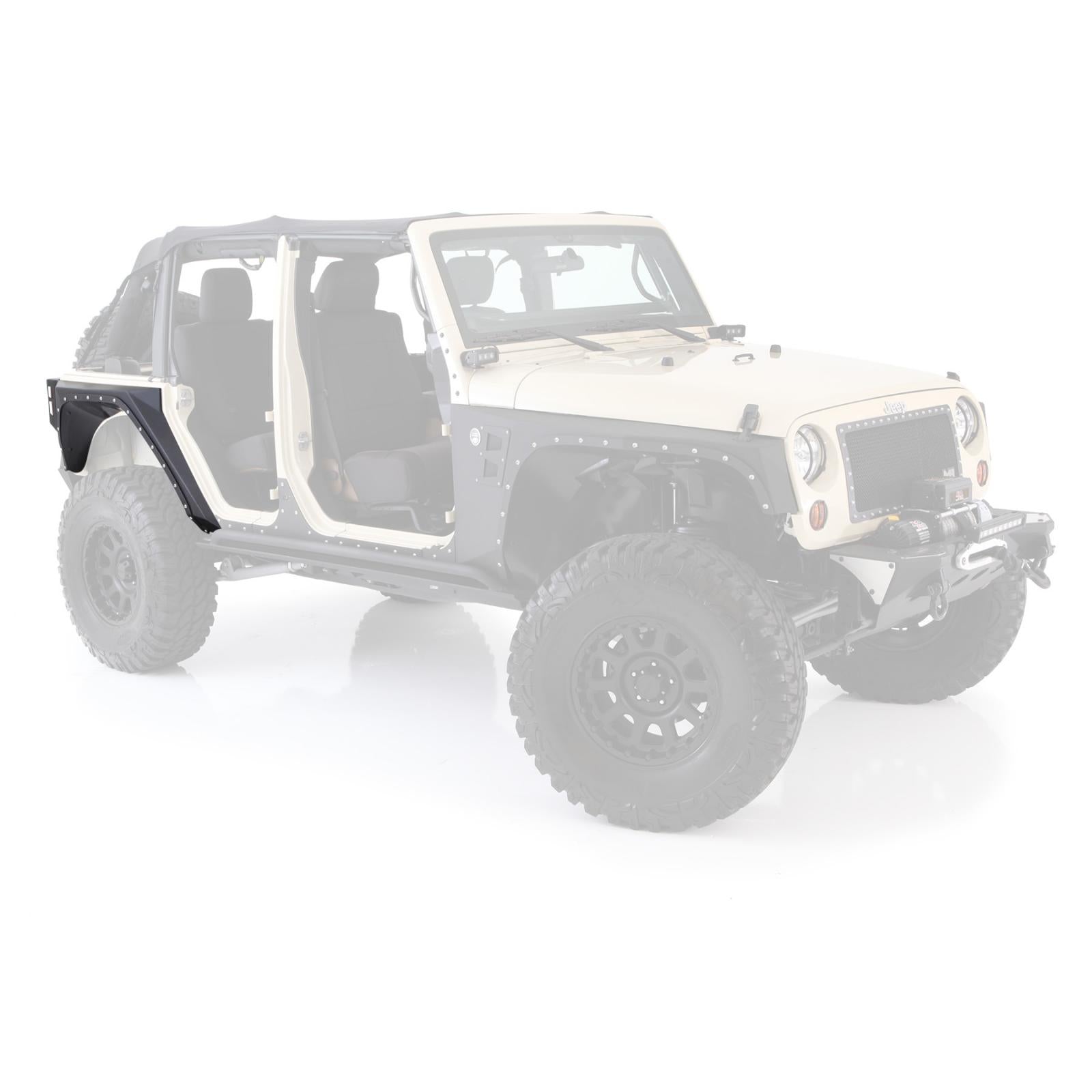 XRC Rear Corner Guards Black Textured 07-18 Wrangler JK 4 Door Smittybilt