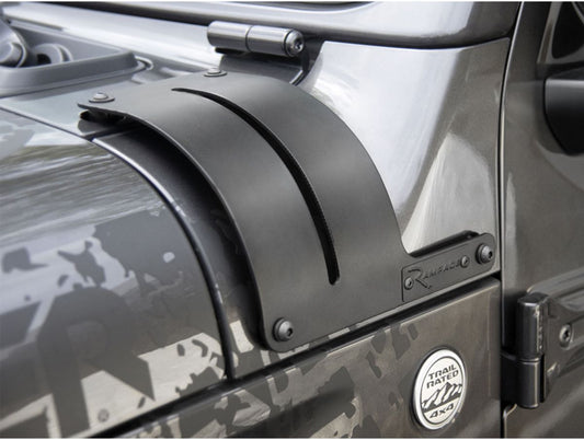 Adjustable Cowl Cover/Light Mount for 2020-2021 Jeep Gladiator, 2018-2021 Jeep Wrangler JL, Black Rampage