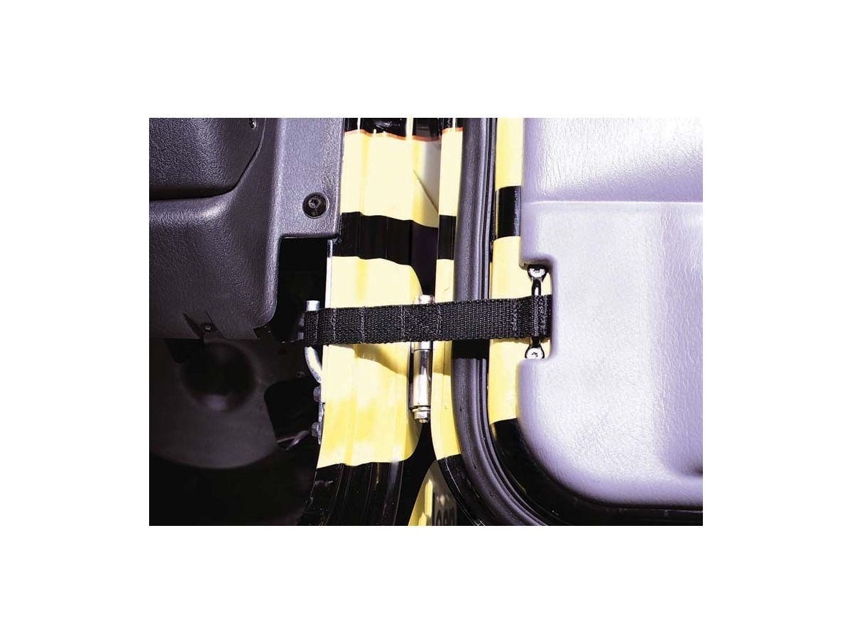 Adjustable Door Strap for 1976-1983 Jeep CJ5, 1976-1986 Jeep CJ7, 1997-2006 Jeep Wrangler TJ, 1987-1995 Jeep Wrangler YJ, Black Rampage