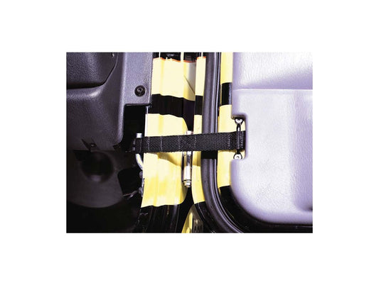 Adjustable Door Strap for 1976-1983 Jeep CJ5, 1976-1986 Jeep CJ7, 1997-2006 Jeep Wrangler TJ, 1987-1995 Jeep Wrangler YJ, Black Rampage