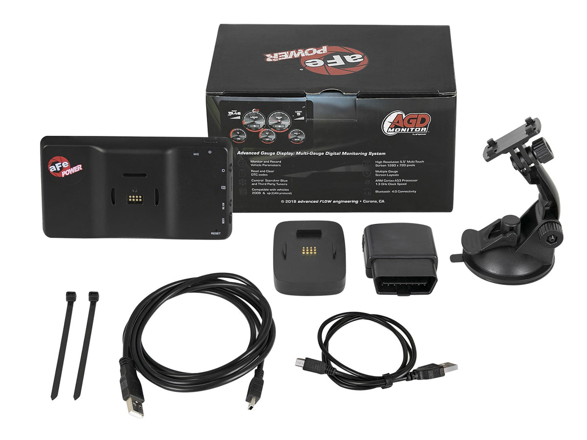 Agd 5-1/2 Inch Digital Gauge Display Monitor Dodge/Ram/Ford/GM Diesel Trucks 08-23 L6-6.7L (td)/V8-6.4L/6.6L/6.7L (td) aFe Power-6