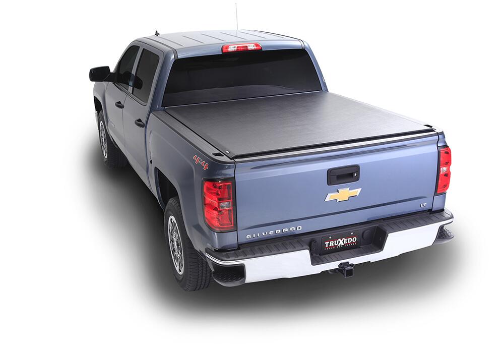 Deuce Tonneau Cover Black 2007-2014 Silverado/Sierra 3500 HD 8 Foot Bed with Dual Rear Wheels with Bed Caps Truxedo-5