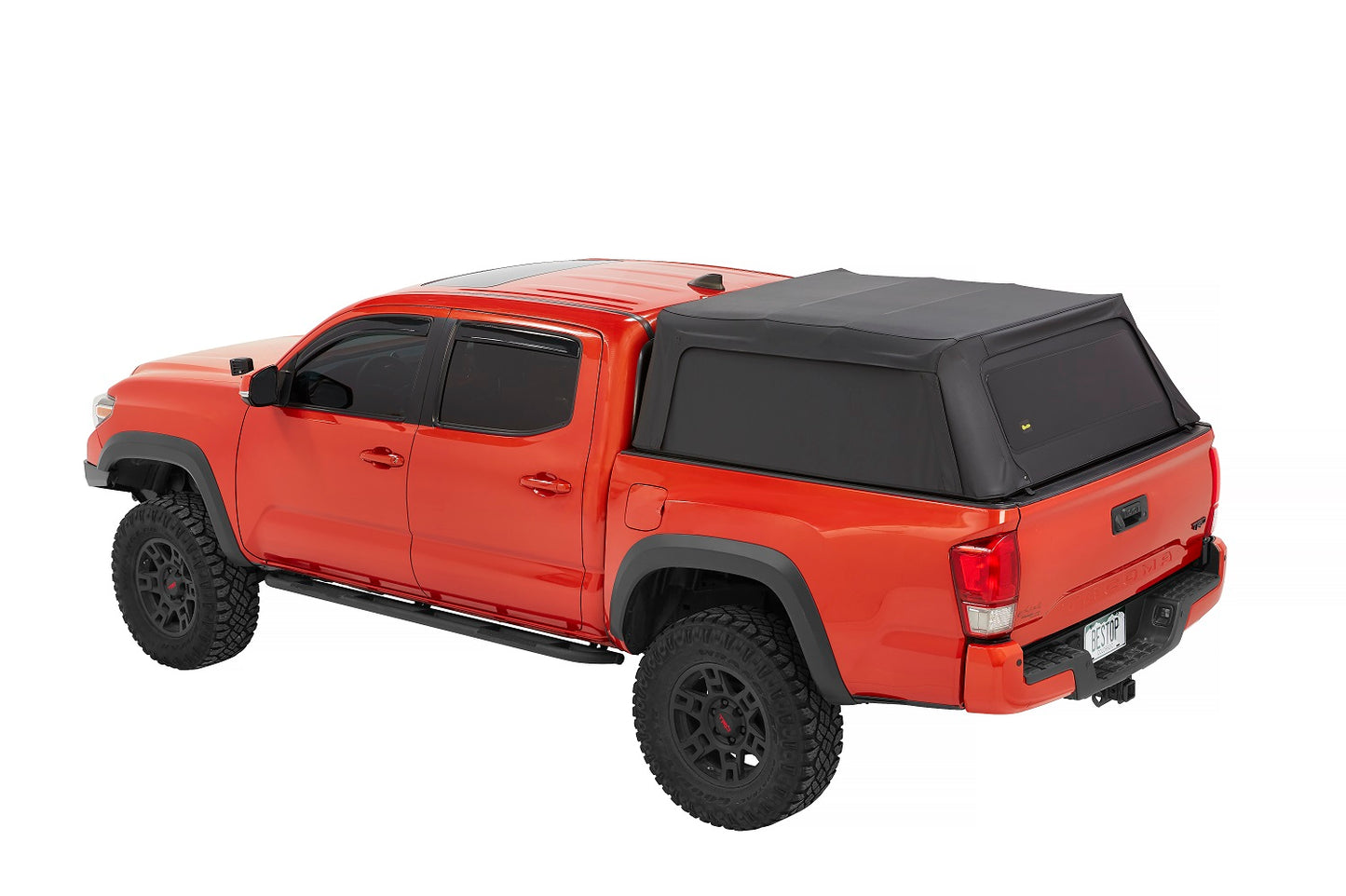 Bestop Supertop Truck Bed Cap 2 For Toyota 2005-2023 Tacoma Black Diamond PVC Coated Sailcloth No Drill Bestop
