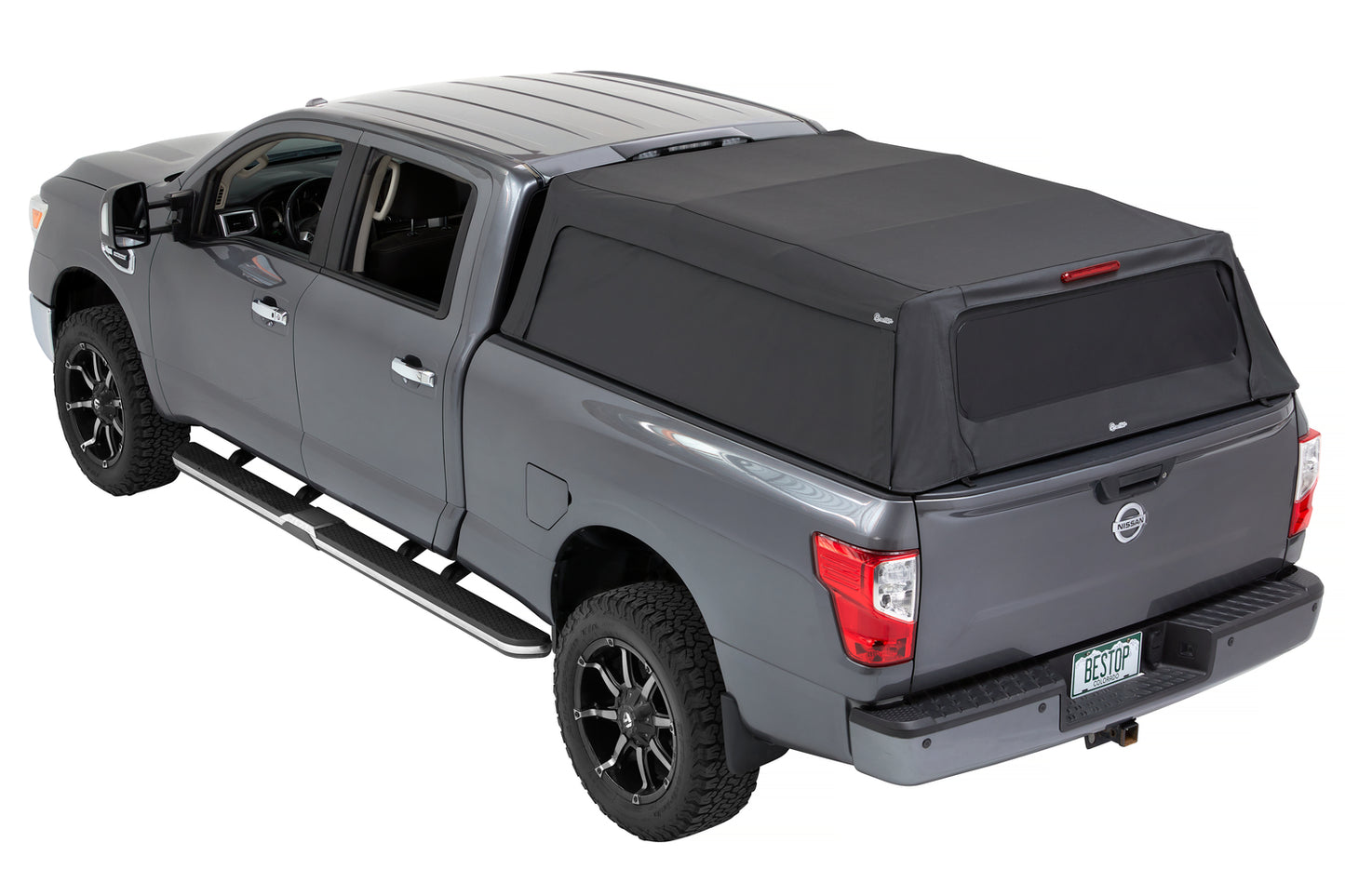 Bestop Supertop Truck Bed Cap 2 For Nissan 2004-2024 Titan Black Diamond PVC Coated Sailcloth No Drill Bestop