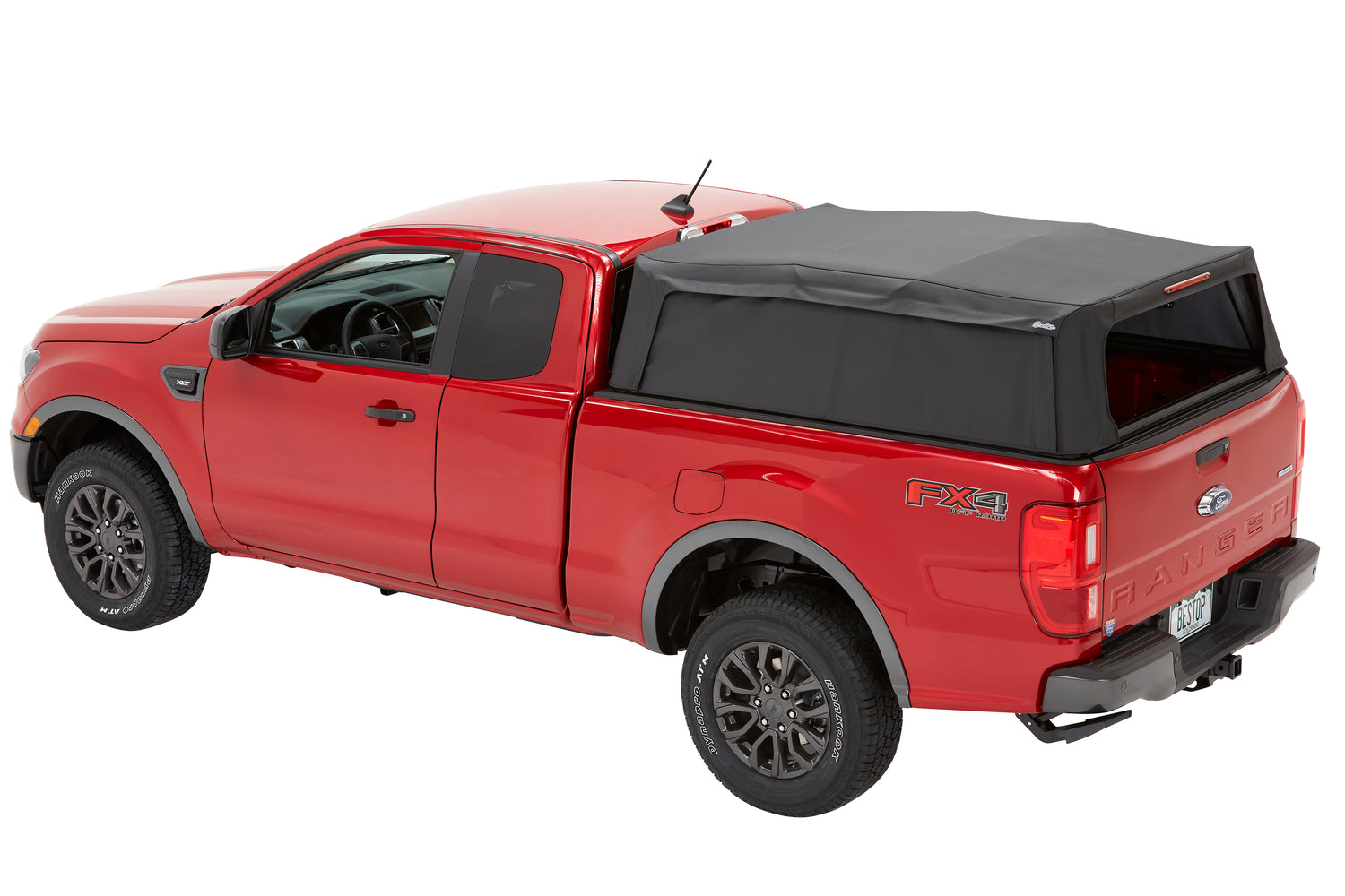 Bestop Supertop Truck Bed Cap 2 For Ford 2019-2024 Ranger Black Diamond PVC Coated Sailcloth No Drill Bestop