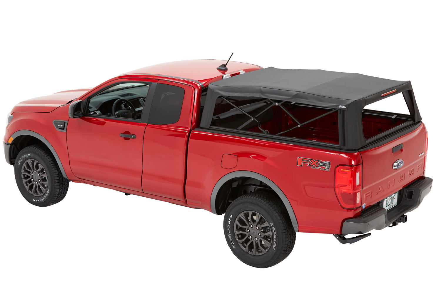 Bestop Supertop Truck Bed Cap 2 For Ford 2019-2024 Ranger Black Diamond PVC Coated Sailcloth No Drill Bestop