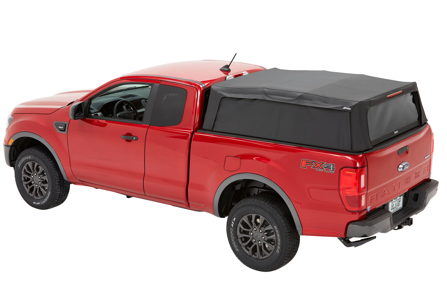 Bestop Supertop Truck Bed Cap 2 For Ford 2019-2024 Ranger Black Diamond PVC Coated Sailcloth No Drill Bestop