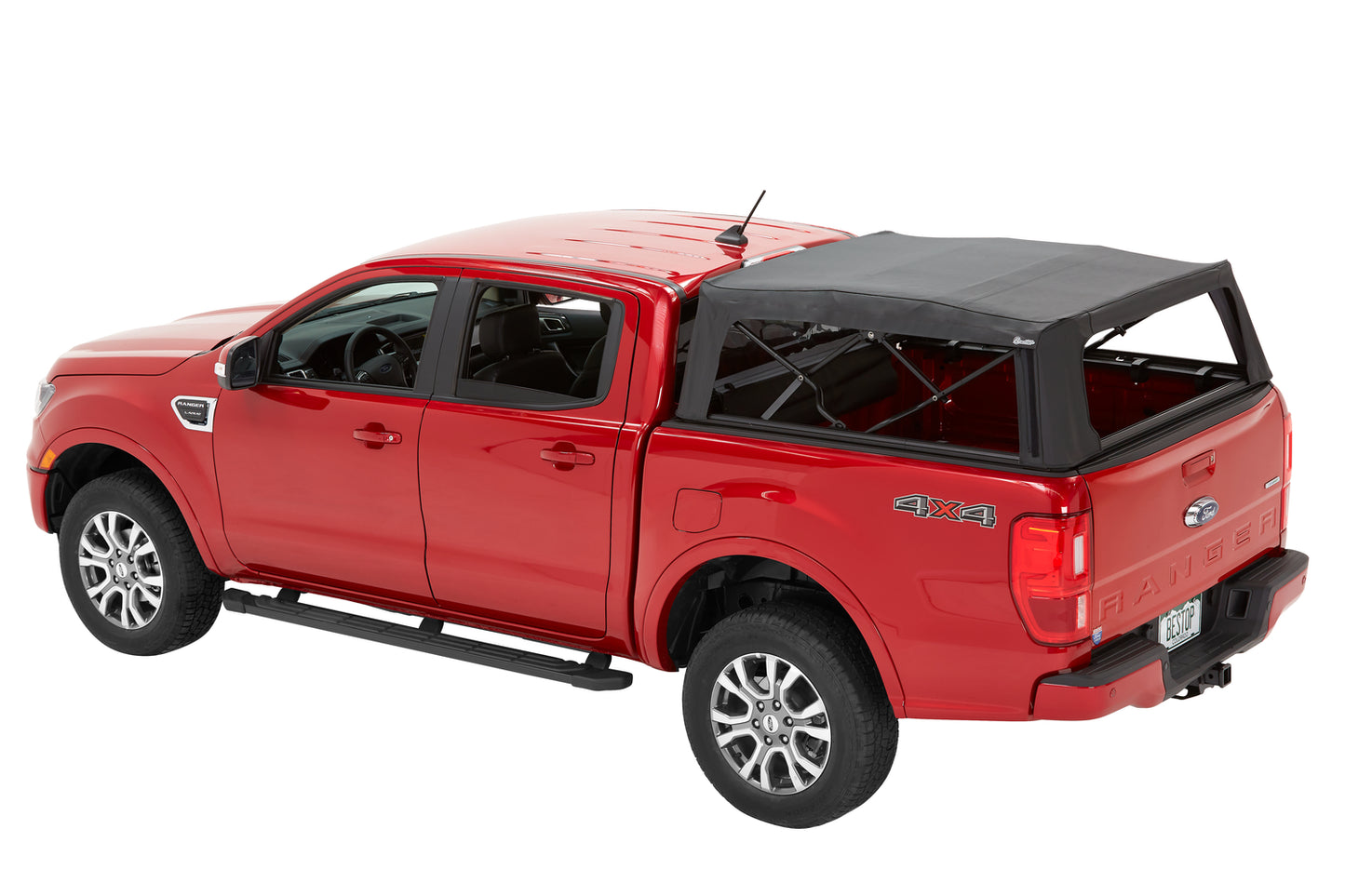 Bestop Supertop Truck Bed Cap 2 For Ford 2019-2024 Ranger Black Diamond PVC Coated Sailcloth No Drill Bestop