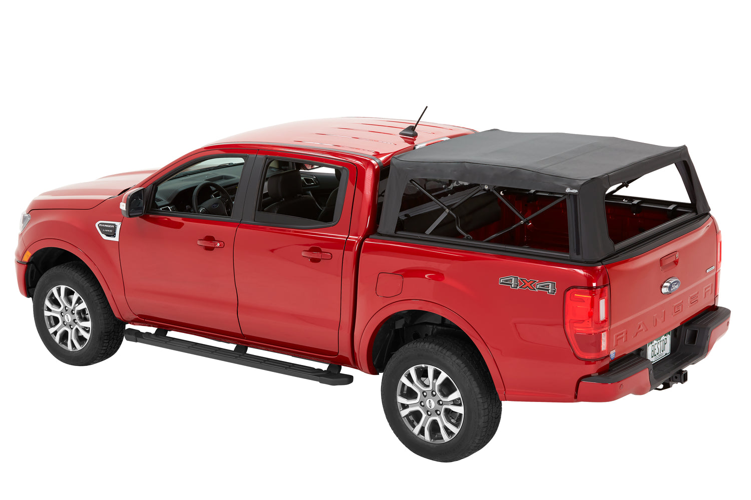 Bestop Supertop Truck Bed Cap 2 For Ford 2019-2024 Ranger Black Diamond PVC Coated Sailcloth No Drill Bestop