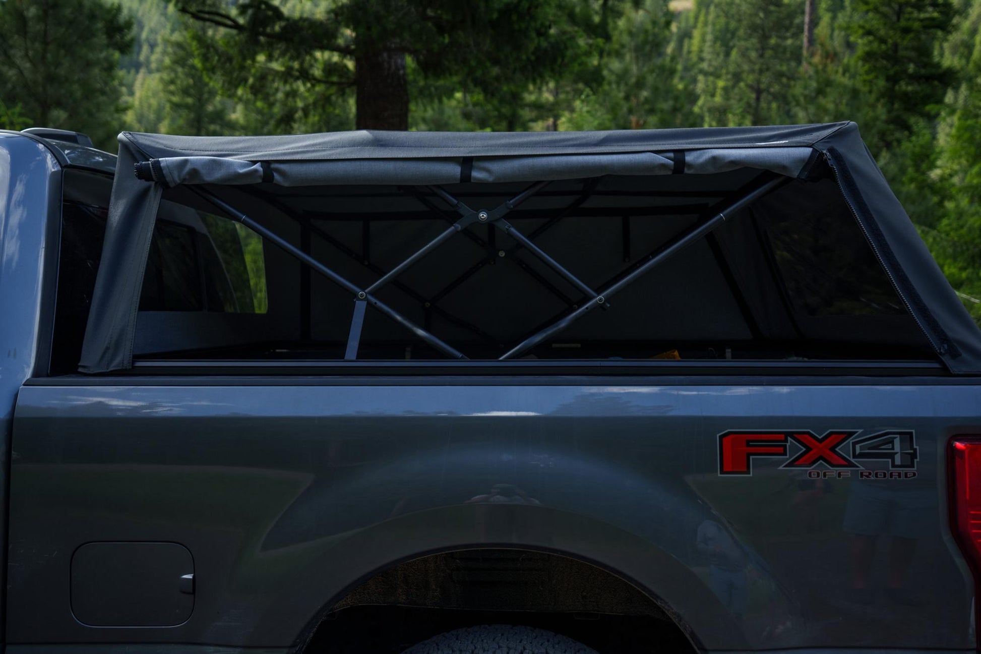 Bestop Supertop Truck Bed Cap 2 For Ford 2017-2024 F-250SD/F-350SD 6.8 Foot Black Diamond PVC Coated Sailcloth No Drill Bestop