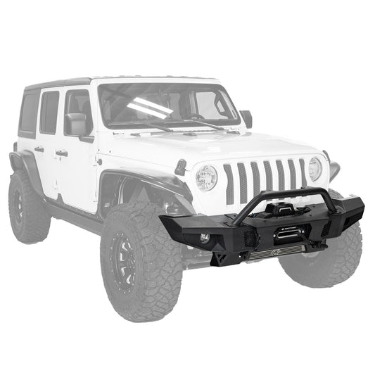 Atlas Front Bumper Winch Compatible 2018-2023 Jeep Wrangler Smittybilt-1
