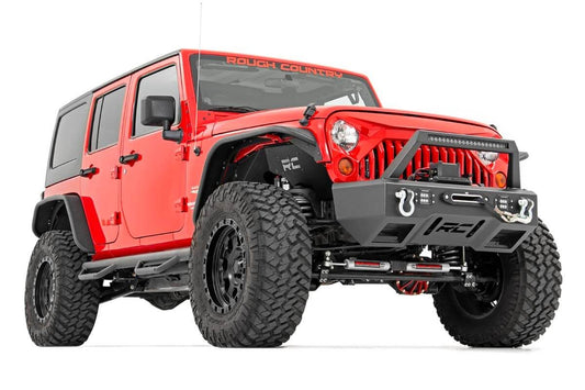 4.0 Inch Jeep Long Arm Suspension Lift Kit w/ Vertex Adjustable Reservoir Shocks 12-18 Wrangler JK 4-door Rough Country-1