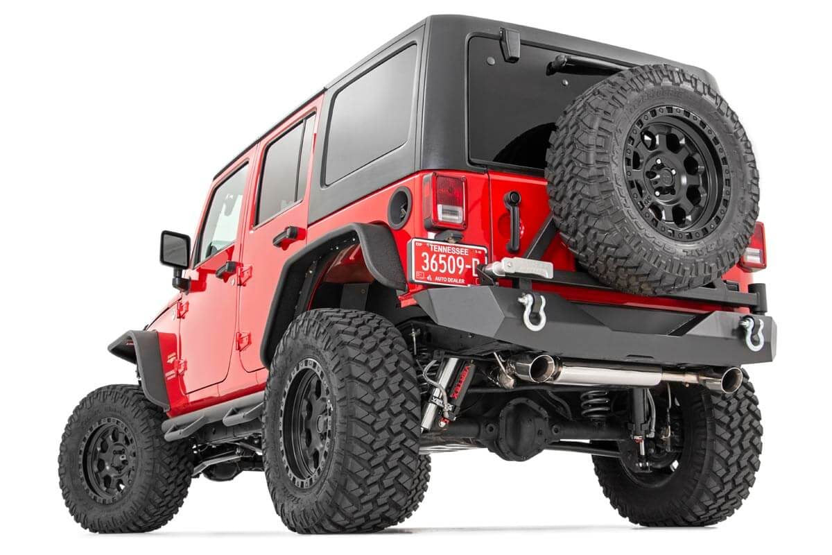 Rough Country 4.0 Inch Jeep Long Arm Suspension Lift Kit w/ Vertex Adjustable Reservoir Shocks 12-18 Wrangler JK 4-door Rough Country