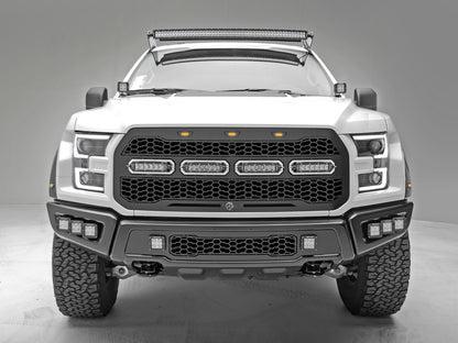 Scorpion Complete Replacement Tread Design Grille Flat Black w/ LED Lights Ford F-150 Raptor 17-20 aFe Power-2