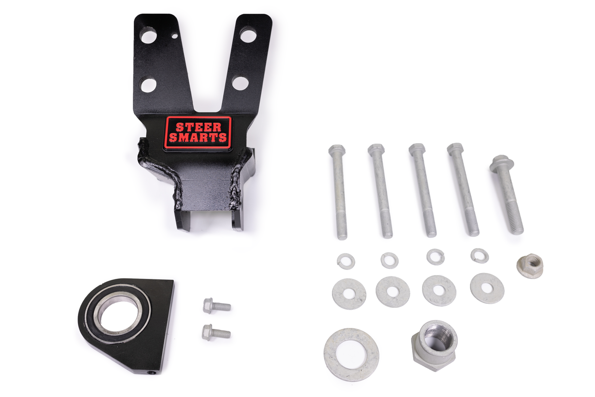 Steer Smarts 18-24 Jeep Wrangler/Gladiator JL/JT Yeti XD Sealed Bearing Sector Shaft Brace with Frame Side Track Bar Reinforcement Bracket - Steel Steering Box Only Steer Smarts