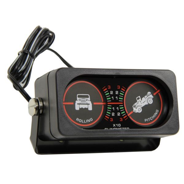 Universal Jeep Pitch and Roll Clinometer and CJ Graphic (w/o Compass), Black Rampage