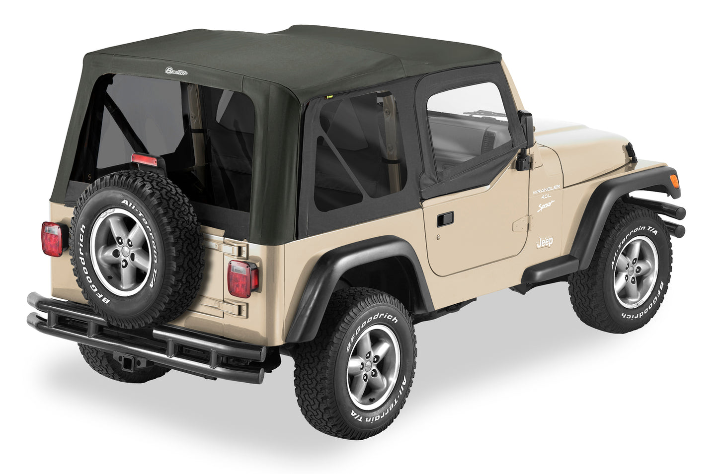 Bestop Replace-A-Top for OEM Hardware For Jeep 1997-2002 Wrangler TJ Tinted Upper Door Skins Included Bestop