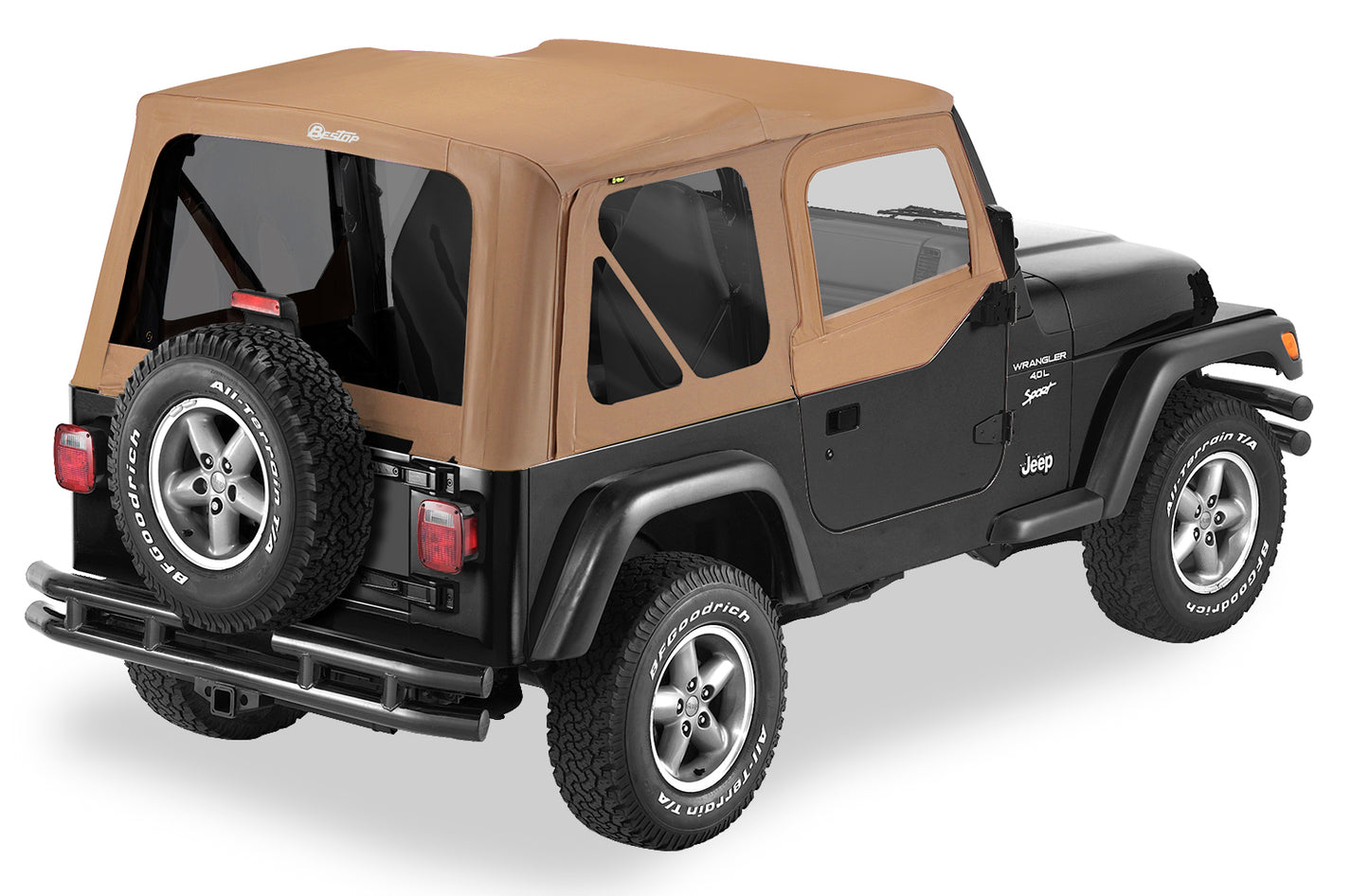 Bestop Replace-A-Top for OEM Hardware For Jeep 1997-2002 Wrangler TJ Tinted Upper Door Skins Included Bestop