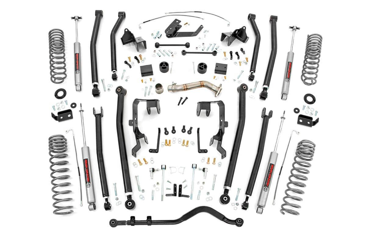 Rough Country 4.0 Inch Jeep Long Arm Suspension Lift Kit 12-18 Wrangler JK 2-door Rough Country