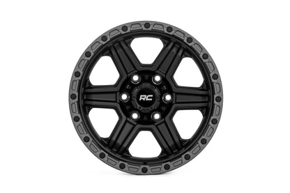 79 Series Wheel One-Piece Semi Gloss Black w/Gunmetal Ring 17x8.5 6x5.5 0mm Rough Country-1