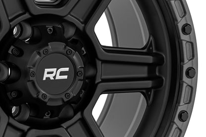 79 Series Wheel One-Piece Semi Gloss Black w/Gunmetal Ring 17x8.5 6x5.5 0mm Rough Country-4