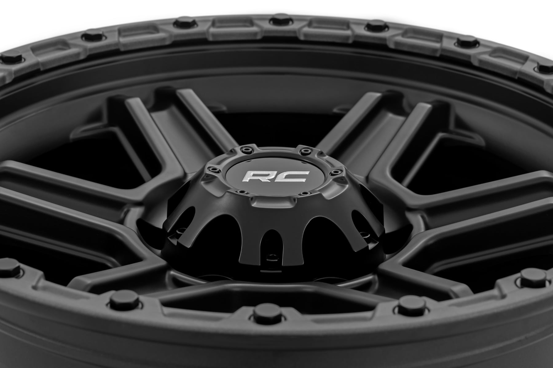 79 Series Wheel One-Piece Semi Gloss Black w/Gunmetal Ring 17x8.5 6x5.5 0mm Rough Country-5