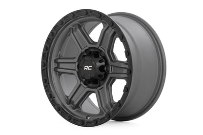 79 Series Wheel One-Piece Gunmetal Gray w/Black Ring 17x8.5 6x5.5 0mm Rough Country