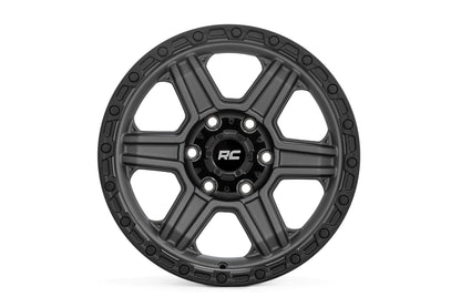 79 Series Wheel One-Piece Gunmetal Gray w/Black Ring 17x8.5 6x5.5 0mm Rough Country-1