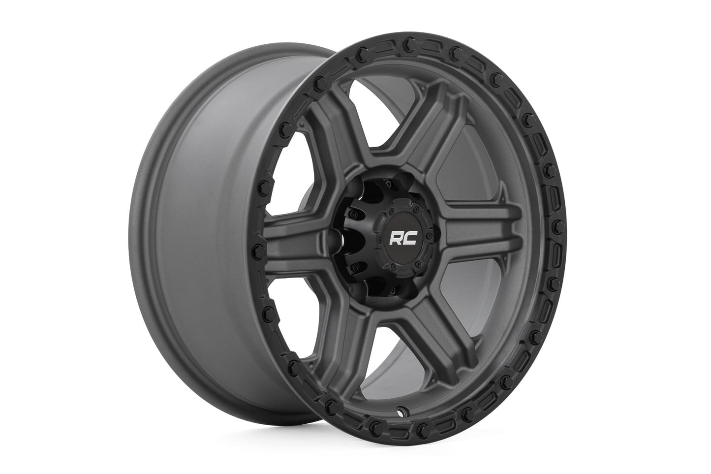 79 Series Wheel One-Piece Gunmetal Gray w/Black Ring 17x8.5 6x5.5 0mm Rough Country-2