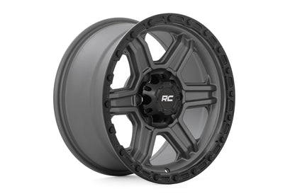 79 Series Wheel One-Piece Gunmetal Gray w/Black Ring 17x8.5 6x5.5 0mm Rough Country-2